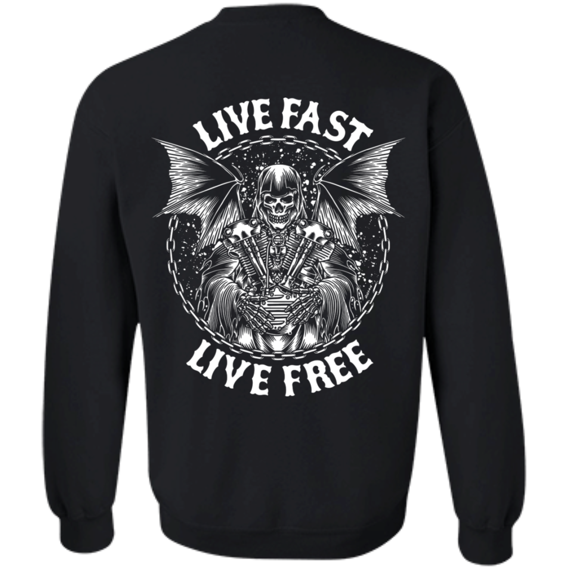 Live Fast Live Free Crewneck Pullover Sweatshirt
