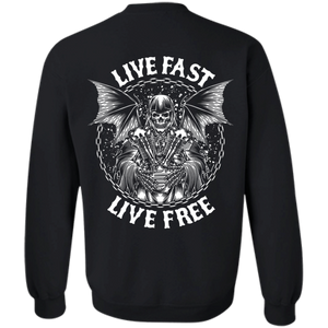 Live Fast Live Free Crewneck Pullover Sweatshirt