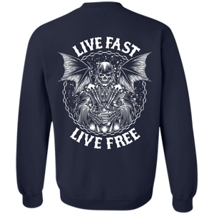 Live Fast Live Free Crewneck Pullover Sweatshirt