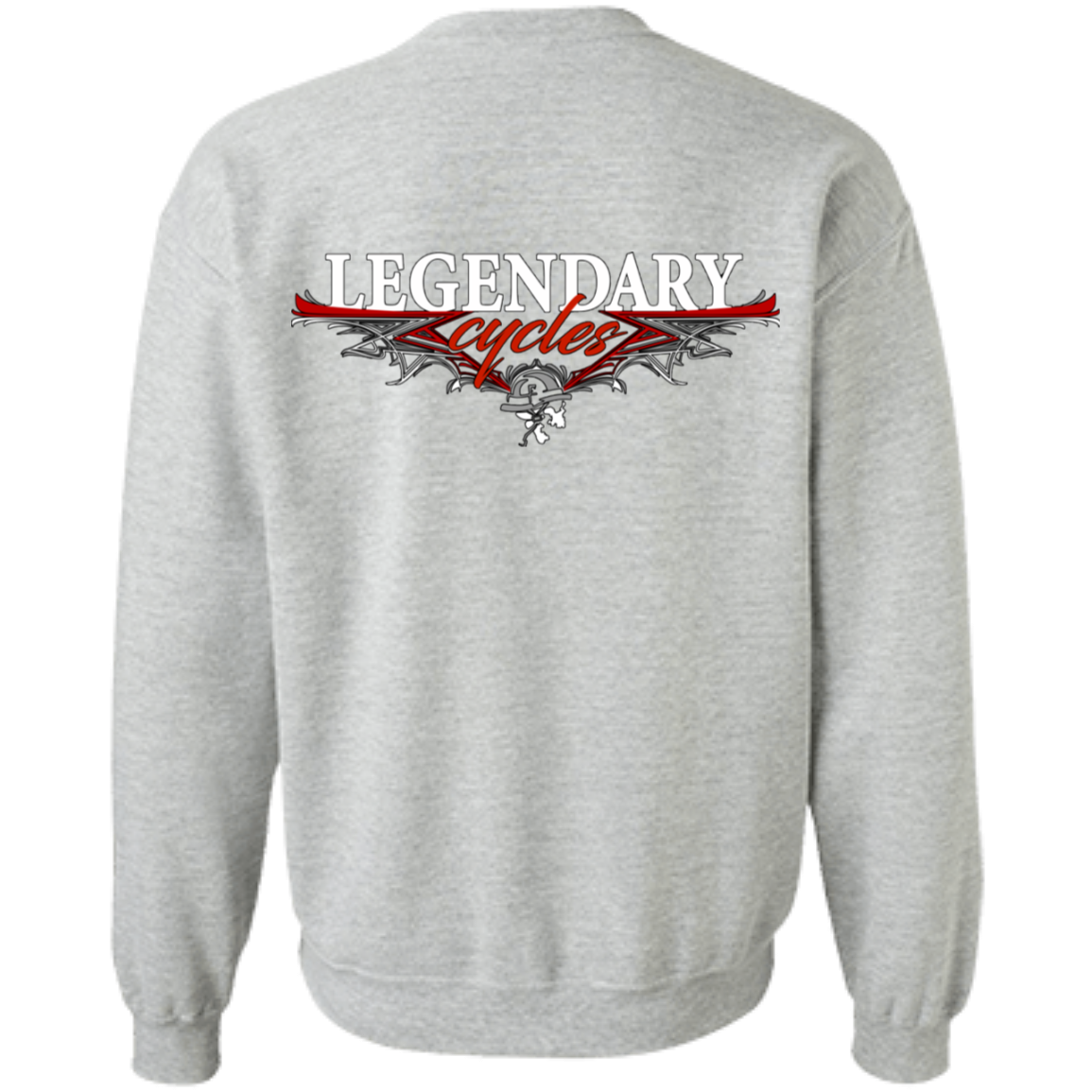 Legendary Cycles Pinstripe Logo Crewneck Pullover Sweatshirt