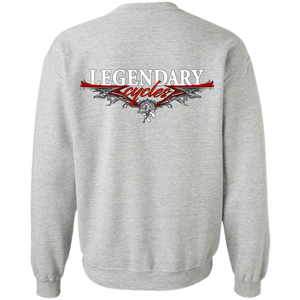 Legendary Cycles Pinstripe Logo Crewneck Pullover Sweatshirt