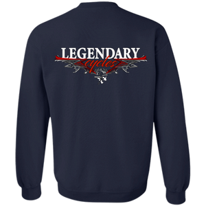 Legendary Cycles Pinstripe Logo Crewneck Pullover Sweatshirt