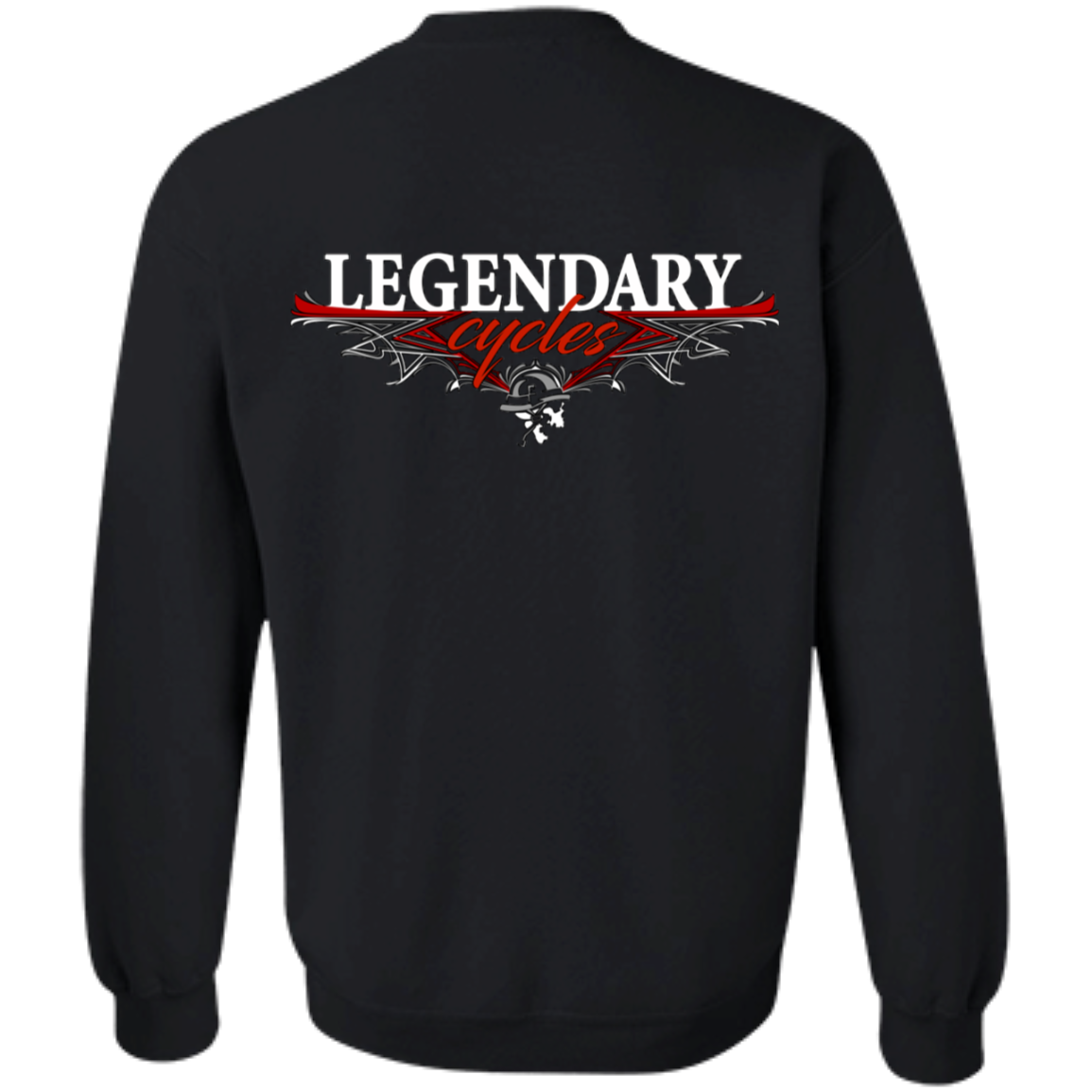 Legendary Cycles Pinstripe Logo Crewneck Pullover Sweatshirt