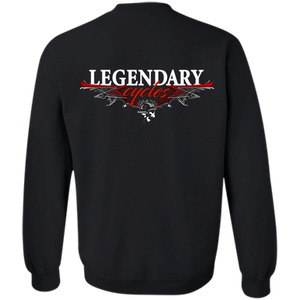 Legendary Cycles Pinstripe Logo Crewneck Pullover Sweatshirt