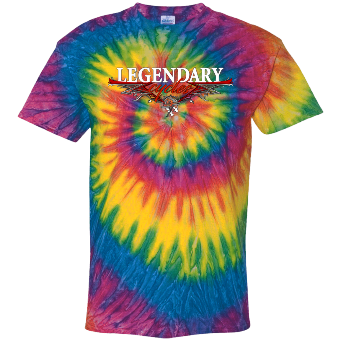 Legendary Cycles Pinstripe Logo Tie Dye T-Shirt